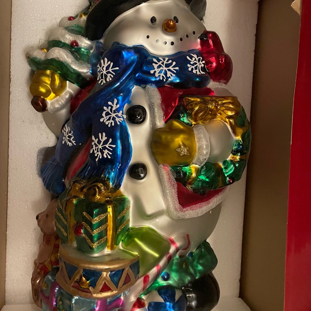 Festive Mercury Glass Snowman Holiday Decor 17”